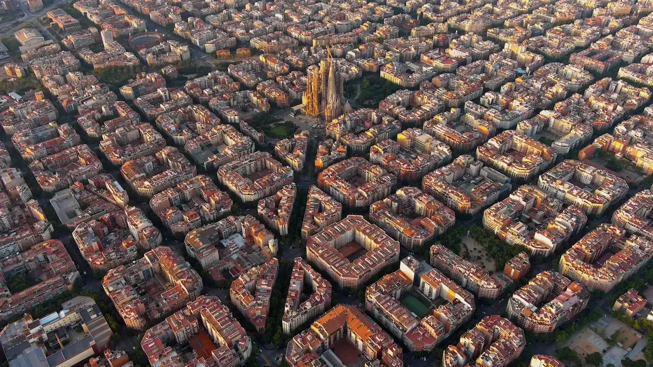 sagrada familia aerial view